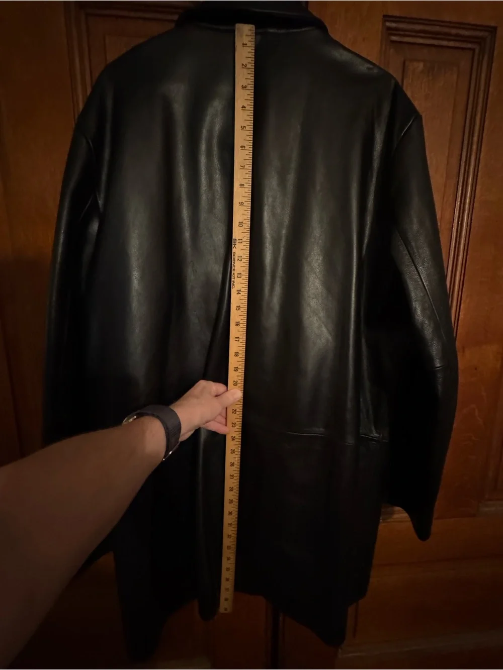 Banana Republic Black Leather Trench Coat Men’s size XL. Excellent.